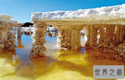 ​中国最大的盐湖，察尔汗盐湖(储盐量达500亿吨)