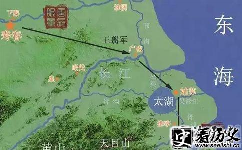 王翦攻楚进军路线